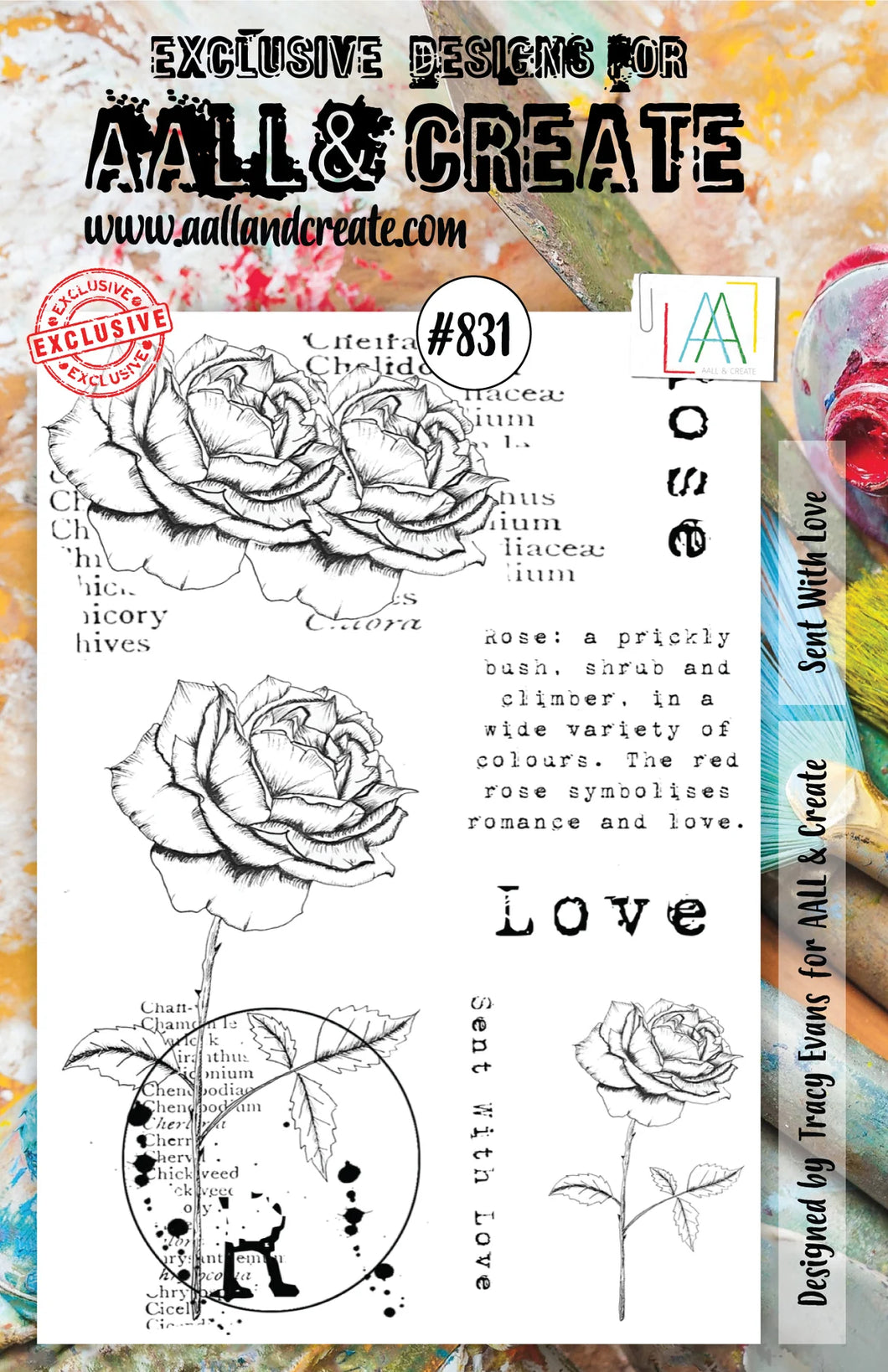 AALL and Create Stamp Set - 831 - Sent With Love. Size: 14.6x20 cm | 5.8