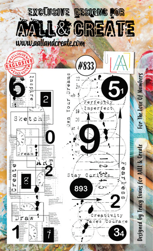 AALL and Create Stamp Set - 833 - For the Love of Numbers. Size: 10cmx15cm | 3.9