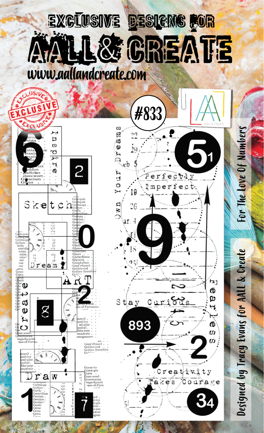 AALL and Create Stamp Set - 833 - For the Love of Numbers. Size: 10cmx15cm | 3.9