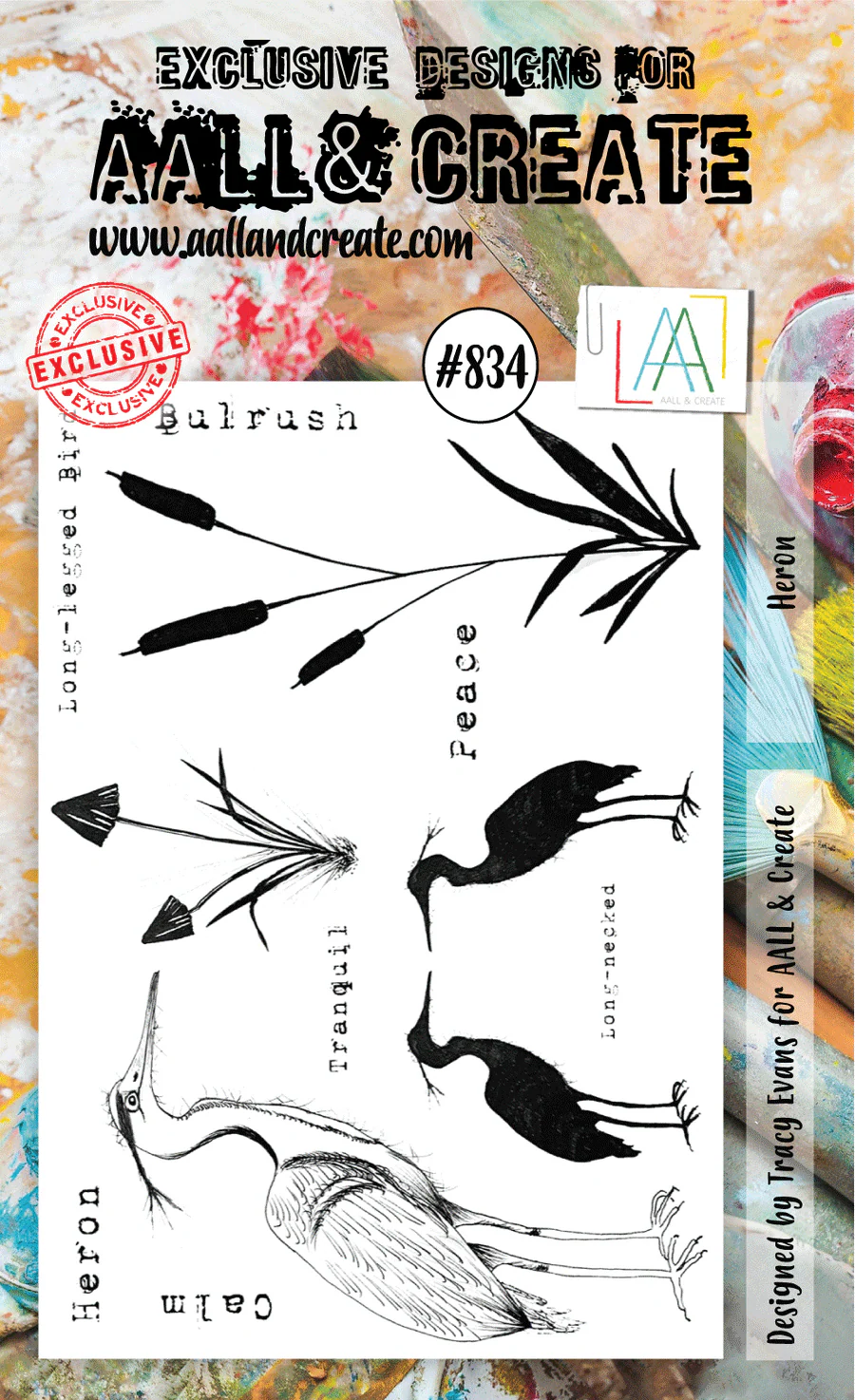AALL and Create Stamp Set - 834 - Heron. Size: 10cmx15cm | 3.9