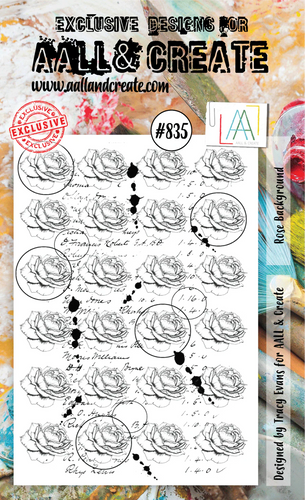 AALL and Create Stamp Set - 835 - Rose Background. Size: 10cmx15cm | 3.9