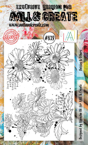 AALL and Create Stamp Set - 839 - Daisies & Others. Size: 10cmx15cm | 3.9