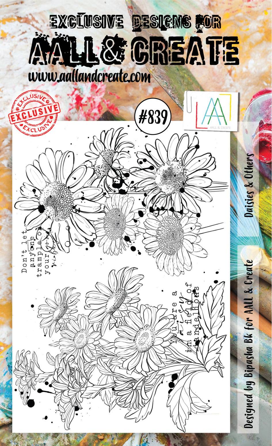 AALL and Create Stamp Set - 839 - Daisies & Others. Size: 10cmx15cm | 3.9