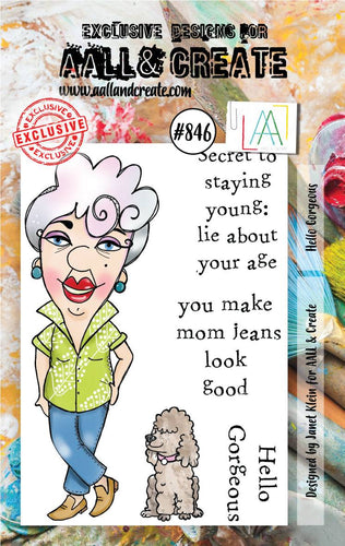 AALL and Create Stamp Set - 846 - Hello Gorgeous. Size: 7.3x10.25 cm | 2.9