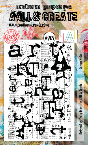 AALL and Create Stamp Set - 909 - Garden Notes. Size: Size: 10cmx15cm | 3.9