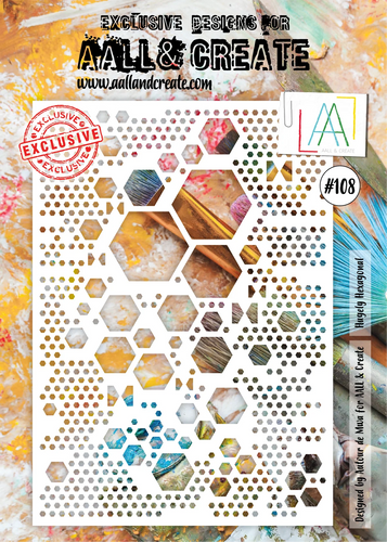 AALL and Create Stencil - 108 - Hugely Hexagonal. Designed by Autor de Mwa. Size: 8.3