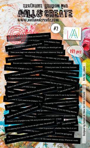 Aall & Create - - Ephemera - #3 - Bite Me - Black. Ephemera Die Cuts 192 pieces. Designer - Janet Klein. Available at Embellish Away in Bowmanville Ontario Canada.
