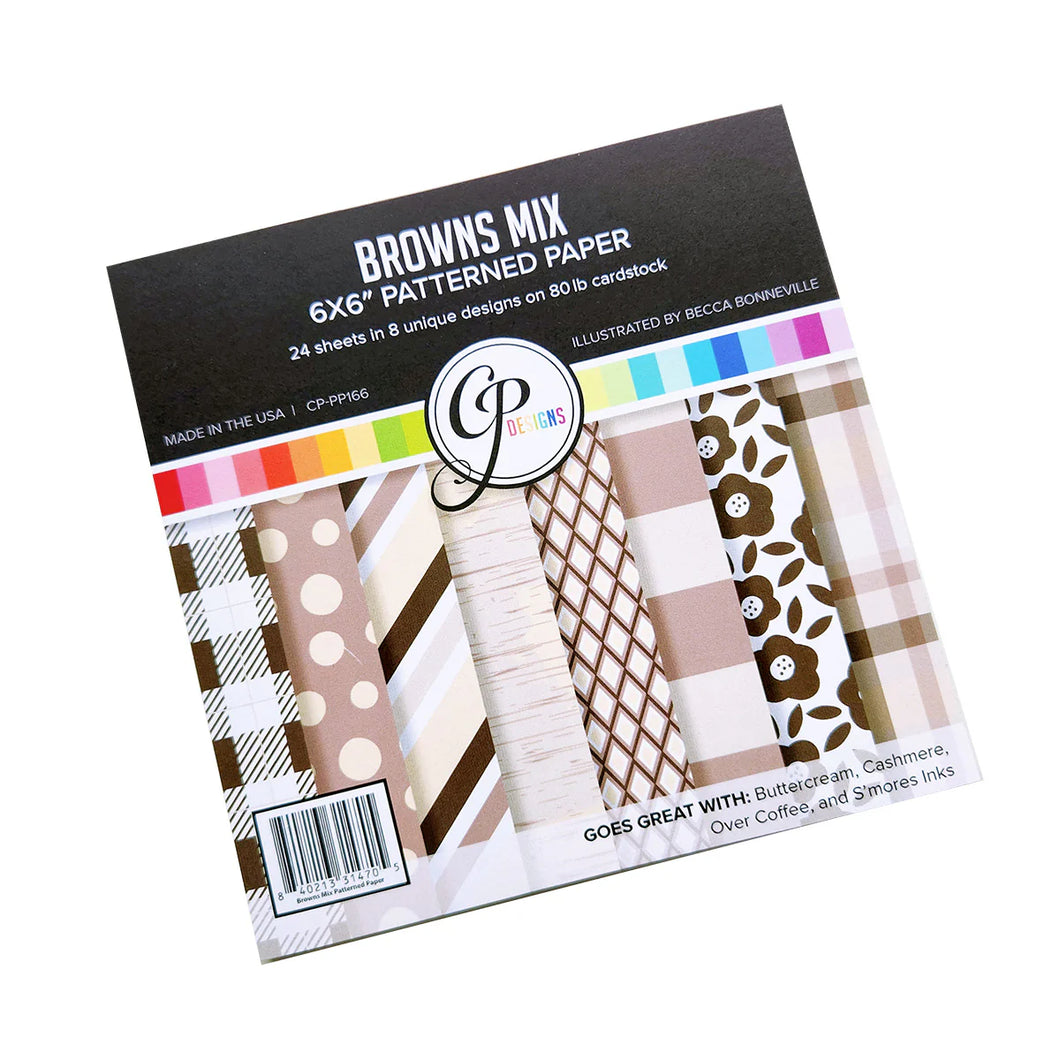 Catherine Pooler - 6x6 Patterned Paper - Browns Mix. Available at Embellish Away located in Bowmanville Ontario Canada.