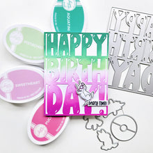 Load image into Gallery viewer, Catherine Pooler - Cover Plate Die - Balloon Letter Birthday. Available at Embellish Away located in Bowmanville Ontario Canada. Example by Catherine Pooler Designs brand Ambassador.
