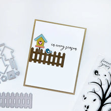 Load image into Gallery viewer, Catherine Pooler - Die - White Picket Fence. This gorgeous White Picket Fence Die helps complete the scene for so many of your cards. Available at Embellish Away located in Bowmanville Ontario Canada. Example by brand ambassador.
