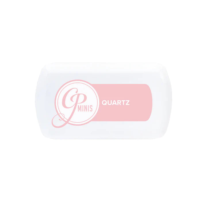 Catherine Pooler - Eau De Perfection - Ink Pad Mini - Quartz. Quartz is a slightly-muted, pale pink ink. This Spa Red is the lightest shade in the family and is going to be a color you grab all the time. Available at Embellish Away located in Bowmanville Ontario Canada.