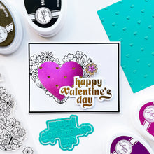 गैलरी व्यूवर में इमेज लोड करें, Catherine Pooler - Hot Foil Plates and Dies - Sweet Nothings. Add a foiled sentiment to your next Valentine project with the Sweet Nothings Hot Foil Plates. Featuring a large &quot;love you so much&quot; and &quot;happy Valentine&#39;s day&quot; , a small &quot;s.w.a.k&quot; and &quot;xoxo&quot;. Available at Embellish Away located in Bowmanville Ontario Canada. Example by brand ambassador.
