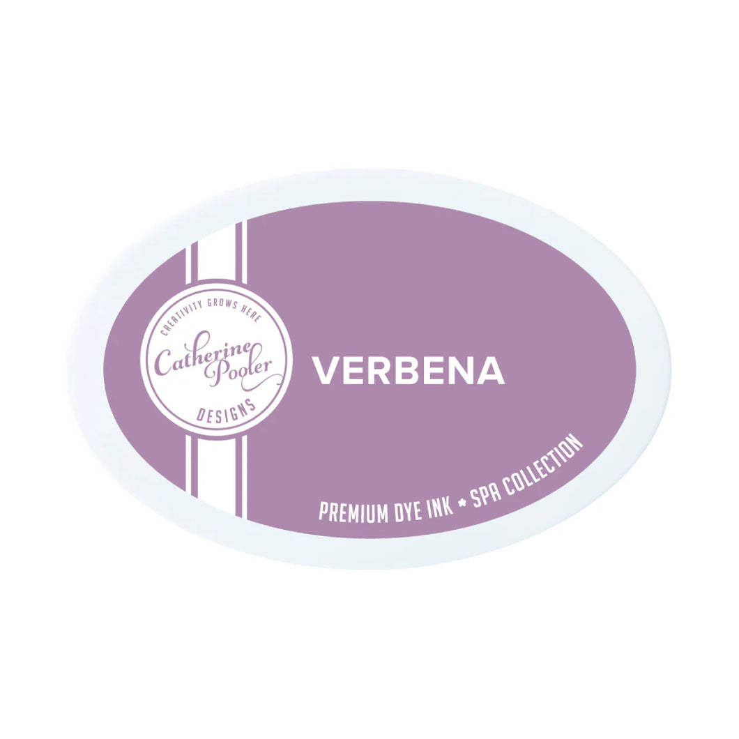 Catherine Pooler - Ink Pad - Verbena. Relax with the fragrance of Verbena. This wide range of flowering plants are often found in purple bloom varieties making it a great name for this muted Spa violet. Available at Embellish Away located in Bowmanville Ontario Canada.