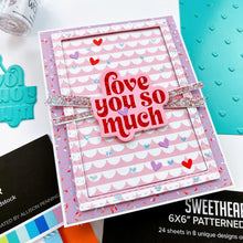 Cargar imagen en el visor de la galería, Catherine Pooler - Patterned Paper - Sweethearts. The perfect valentine needs the perfect patterned paper and Sweethearts Patterned Paper is it! Have the Cutest V&#39;day Ever with this mix of patterns and prints with a love heart and sweet treats theme! Available at Embellish Away located in Bowmanville Ontario Canada. Example by brand ambassador.
