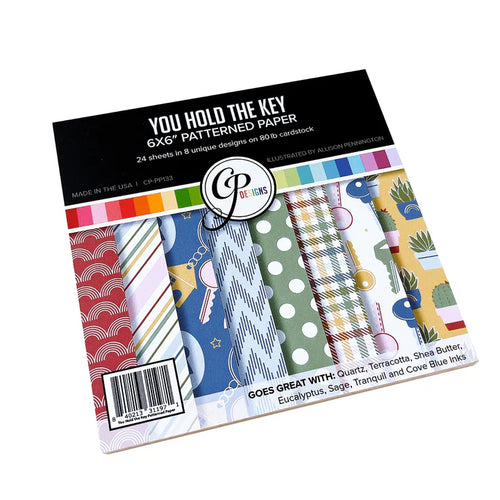 Catherine Pooler - Patterned Paper - You Hold the Key. Whether someone is moving in to their dorm, first home or a new job; the You Hold the Key Patterned Paper is a great pack! Available at Embellish Away located in Bowmanville Ontario Canada.