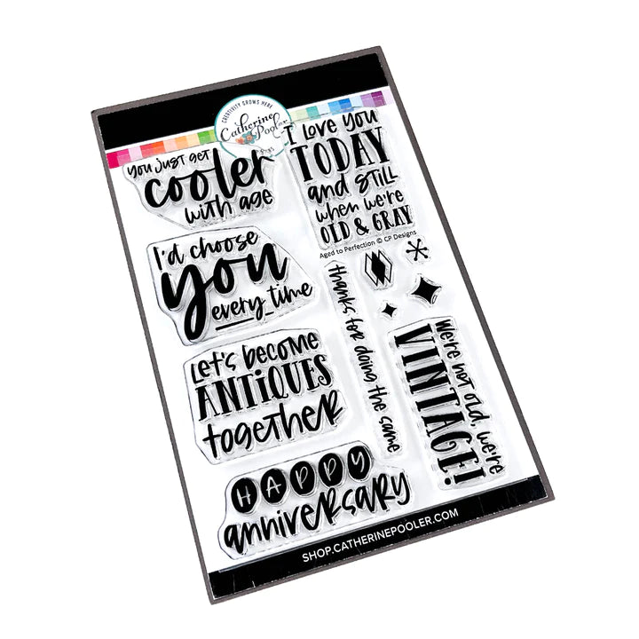 Catherine Pooler - Sentiments Stamp Set - Aged to Perfection