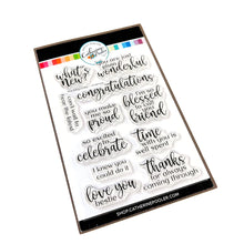 Charger l&#39;image dans la galerie, Catherine Pooler - Sentiments Stamp Set - Nice Things to Say. The Nice Things to Say Sentiments Stamp Set is packed with a variety of beautiful sentiments for all occasions from thanks to congrats! Available at Embellish Away located in Bowmanville Ontario Canada.
