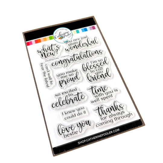 Catherine Pooler - Sentiments Stamp Set - Nice Things to Say. The Nice Things to Say Sentiments Stamp Set is packed with a variety of beautiful sentiments for all occasions from thanks to congrats! Available at Embellish Away located in Bowmanville Ontario Canada.
