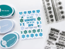 Load image into Gallery viewer, Catherine Pooler - Sentiments Stamp Set - Seasonal Mix. Get a mix of all the sentiments you need for this holiday season with the Seasonal Mix Sentiments Stamp Set! Available at Embellish Away located in Bowmanville Ontario Canada. Example by brand ambassador.
