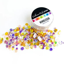 Load image into Gallery viewer, Catherine Pooler - Sequin Mix - Wimbledon. This famous area is a mecca for tennis lovers around the world. Features sequins in shades of golden yellow, iridescent peach and pops of purple. Available at Embellish Away located in Bowmanville Ontario Canada.
