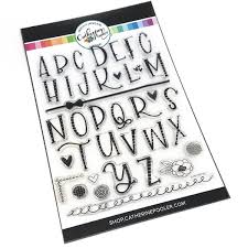 Catherine Pooler - Stamp - Funky Alphabet. Available at Embellish Away located in Bowmanville Ontario Canada.