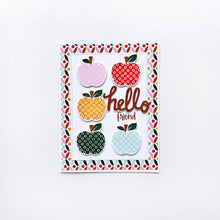 Charger l&#39;image dans la galerie, Catherine Pooler - Stamp &amp; Die Set - Appley Ever After. An apple a day brings card making hoorays! The Appley Ever After Stamp &amp; Die Set couldn&#39;t be any sweeter! This set features mod patterned apple stamps with all the extras! Available at Embellish Away located in Bowmanville Ontario Canada. Example by brand ambassador.
