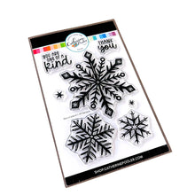 Load image into Gallery viewer, Catherine Pooler - Stamp &amp; Die Set - One Of A Kind. The One of a Kind Stamp Set and coordinating Dies gives you three large snowflake stamps to use as the focal point of your card or background elements. Available at Embellish Away located in Bowmanville Ontario Canada.
