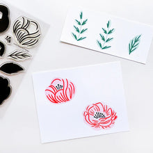 Cargar imagen en el visor de la galería, Catherine Pooler - Stamp &amp; Die Set - Perfect Peonies. Don&#39;t you love a sophisticated floral? The Perfect Peonies Stamp &amp; Die Set is a gorgeous, floral layering set. Available at Embellish Away located in Bowmanville Ontario Canada. Example by brand ambassador.
