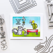 Load image into Gallery viewer, Catherine Pooler - Stamp &amp; Die Set - Recess. It&#39;s time for everybody&#39;s favorite subject-Recess! Grab the Recess Stamp Set and coordinating dies with all the essentials of nostalgic playground games like see-saw and hop scotch. Available at Embellish Away located in Bowmanville Ontario Canada. Example by brand ambassador.
