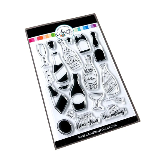 Catherine Pooler - Stamp & Die Set - This Calls for Champagne. Time to celebrate and pop the bubbly! The This Calls for Champagne Stamp Set and Coordinating Dies are ready for a party any time of year. Available at Embellish Away located in Bowmanville Ontario Canada