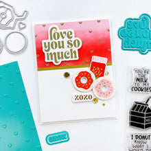 Load image into Gallery viewer, Catherine Pooler - Stamp &amp; Die Set - We Go Together. We go together like donuts and sprinkles! Ready for your cards and projects for Valentines Day, celebrating your bestie, or any day you want to let the one you love know you are &quot;the perfect pair&quot;! Available at Embellish Away located in Bowmanville Ontario Canada. Example by brand ambassador.
