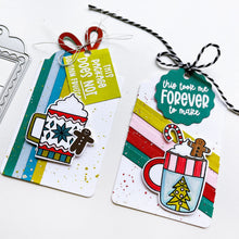 Cargar imagen en el visor de la galería, Catherine Pooler - Tag Dies - No Shaking. The No Shaking Tag Dies are the perfect shapes and sizes for embellishing your holiday packages or also can be cute additional elements for cards. Available at Embellish Away located in Bowmanville Ontario Canada. Example by brand ambassador.
