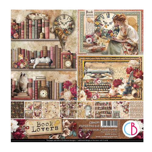 Ciao Bella - 8X8 Paper Pad - Book Lovers. Available at Embellish Away located in Bowmanville Ontario Canada.