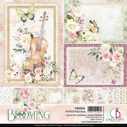 Ciao Bella - 8x8 Paper Pad - 12/Pkg - Blooming. Winter has passed: the sun gets warmer, the days are longer and bring us to the season of fragrant blossoms, coloured petals and sparkling air that slowly advances... there is no doubt, Spring is upon us! Available at Embellish Away located in Bowmanville Ontario Canada