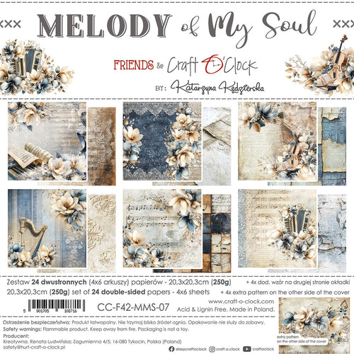 Craft O'Clock - 8X8 Paper Pad - Melody of My Soul. Available at Embellish Away in Bowmanville Ontario Canada.