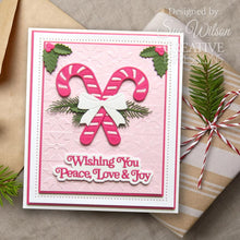 Cargar imagen en el visor de la galería, Creative Expressions - Craft Dies By Sue Wilson - Festive Candy Canes. This Festive Candy Canes is a gorgeous die set that will be a great addition to your festive paper craft stash. Perfect for all your cards and craft projects. Available at Embellish Away located in Bowmanville Ontario Canada. Card example by Sue Wilson.
