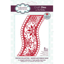 Cargar imagen en el visor de la galería, Creative Expressions - Craft Dies By Sue Wilson - Festive Snowflake - Ribbon Wave. This Festive Snowflake Ribbon Wave is a gorgeous die set that will be a great addition to your festive paper craft stash. Available at Embellish Away located in Bowmanville Ontario Canada.
