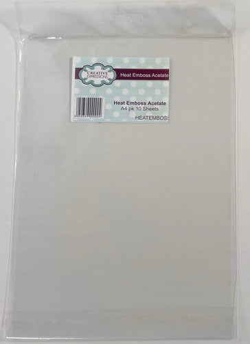Creative Expressions - Heat Emboss Acetate A4 - Pk10. Available at Embellish Away located in Bowmanville Ontario Canada.