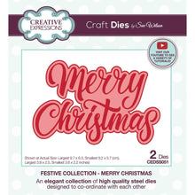 Cargar imagen en el visor de la galería, Creative Expressions - Sentiments - Craft Dies By Sue Wilson - Festive Merry Christmas. This Merry Christmas shadowed sentiments craft die is part of Sue&#39;s Festive collection. Perfect to add the finishing touch to all your card and craft projects. Available at Embellish Away located in Bowmanville Ontario Canada.
