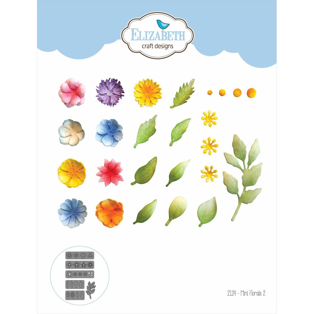 Elizabeth Craft - Metal Die - Mini Florals 2. Dies are perfect for cards, scrapbooks, journals, gift cards, bookmarks and more. Simply cut the shapes and decorate in your favorite way. Available at Embellish Away located in Bowmanville Ontario Canada.