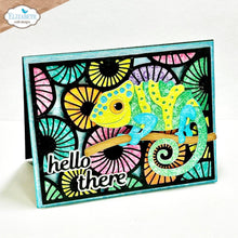 Load image into Gallery viewer, Elizabeth Craft - Metal Die - Spy The Chameleon. Elizabeth Craft dies will give an added touch to any paper project and are compatible with most die-cutting machines. Available at Embellish Away located in Bowmanville Ontario Canada. Example by brand ambassador.
