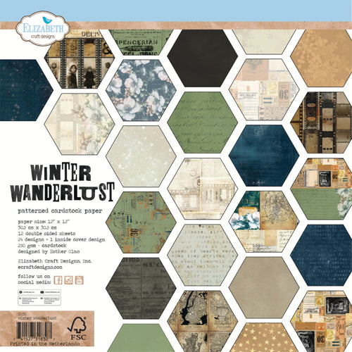 Elizabeth Craft Designs - 12X12 Printed Cardstock Pack - Winter Wanderlust. At Embellish Away in Bowmanville Ontario Canada.