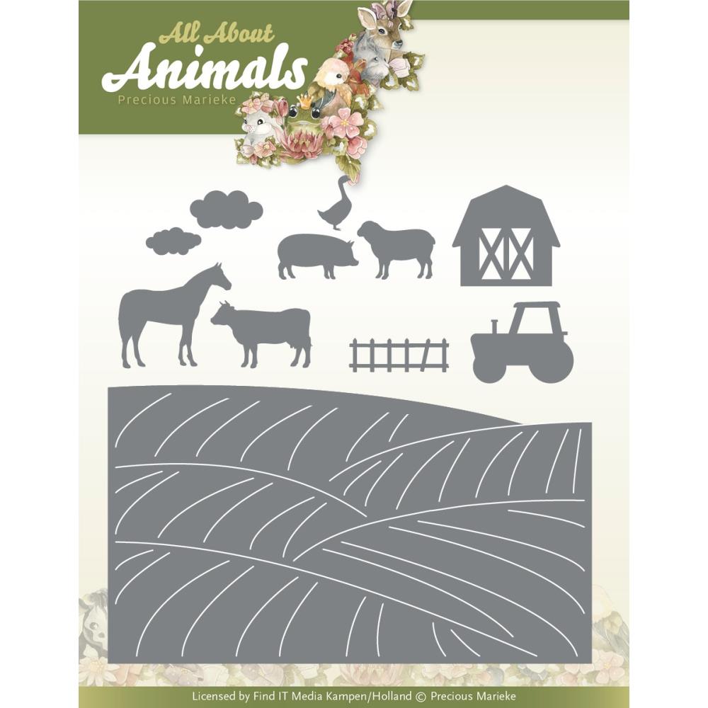 Find It Trading Precious Marieke - Die - Farm Landscape - All About Animals. These dies are compatible with leading die cutting machines (sold separately). Available at Embellish Away located in Bowmanville Ontario Canada.