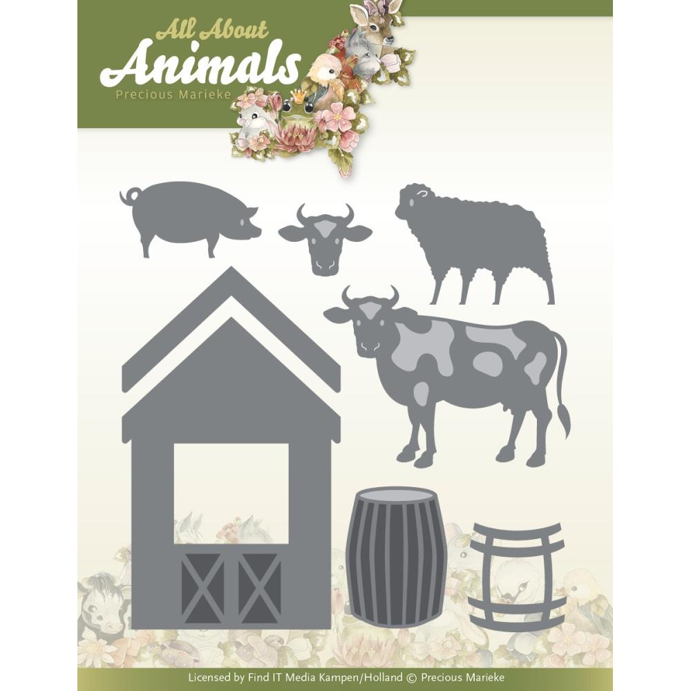 Find It Trading Precious Marieke - Die - Stable With Cattle - All About Animals. These dies are compatible with leading die cutting machines (sold separately). Available at Embellish Away located in Bowmanville Ontario Canada.