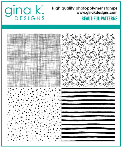 Gina K. Designs - Background Stamp - Beautiful Patterns. Beautiful Patterns Background Stamp is a stamp set by Gina K Designs. This set is made of premium clear photopolymer and measures 6