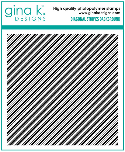 Gina K. Designs - Background Stamp - Diagonal Stripes.  Diagonal Stripes is a stamp set by Gina K Designs. This set is made of premium clear photopolymer and measures 6