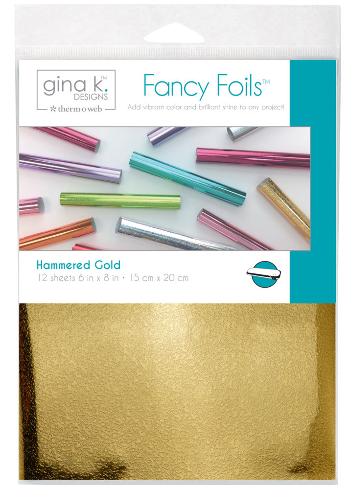 Gina K. Designs - Fancy Foils - 6x8 - Hammered Gold. Add sparkle and shine with Fancy Foils. Available at Embellish Away located in Bowmanville Ontario.