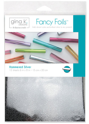 Gina K. Designs - Fancy Foils - 6x8 - Hammered Silver. Add sparkle and shine with Fancy Foils. Available at Embellish Away located in Bowmanville Ontario.