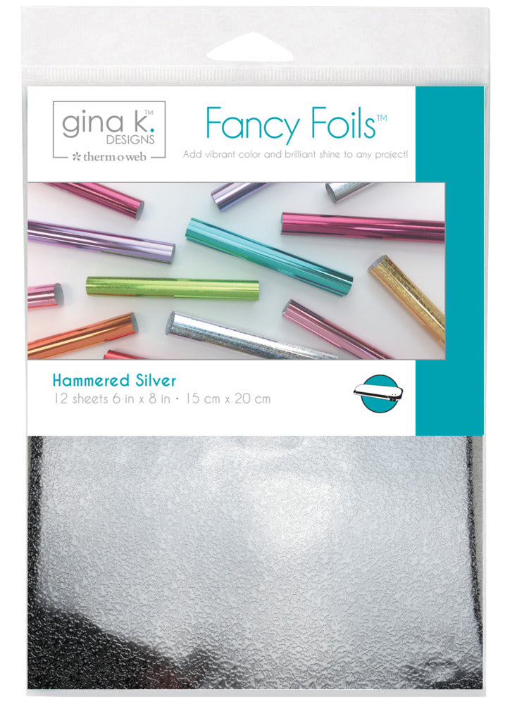 Gina K. Designs - Fancy Foils - 6x8 - Hammered Silver. Add sparkle and shine with Fancy Foils. Available at Embellish Away located in Bowmanville Ontario.