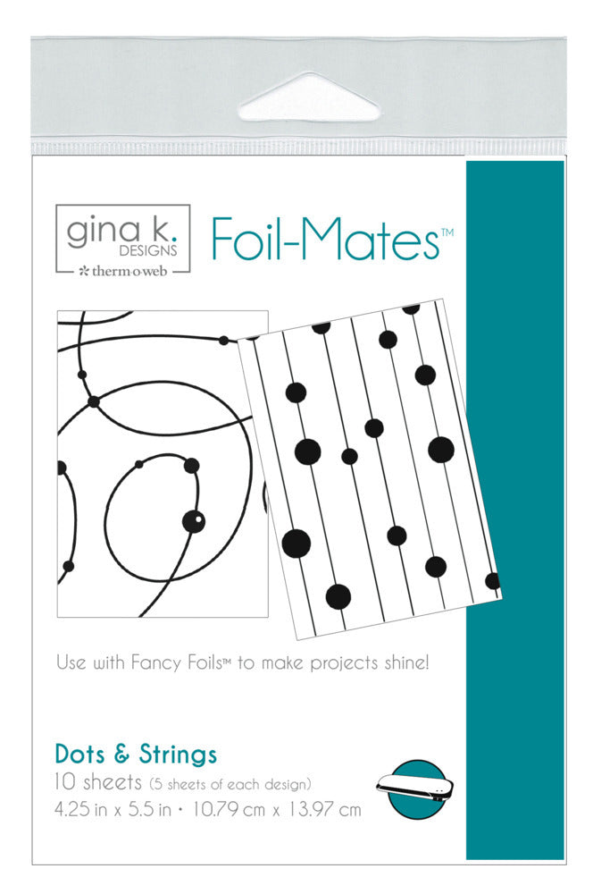 Gina K. Designs - Foil-Mates Remix - 4.25 x 5.5 - Dots & Strings. Add sparkle and shine with Foils. Available at Embellish Away located in Bowmanville Ontario.